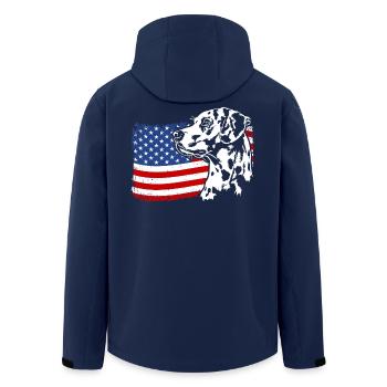 Dalmatiner US Amerika Fahne Hunde Wilsigns - Recycelte Männer Softshell-Jacke von Stanley/Stella - Navy - Hinten - AI Model Male 185 light (185cm)