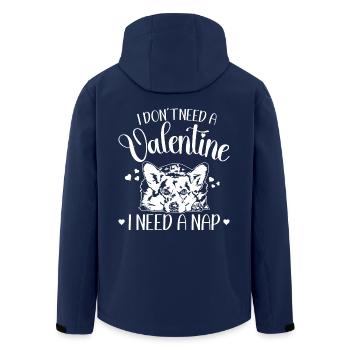 Welsh Corgi Valentinstag Hunde Hund Wilsigns - Recycelte Männer Softshell-Jacke von Stanley/Stella - Navy - Hinten - AI Model Male 185 light (185cm)