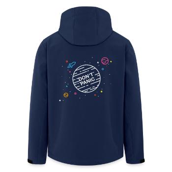 Do not panic - Men’s Recycled Softshell Jacket by Stanley/Stella - navy - Back - AI Model Male 185 light (185cm)