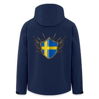 Suède Drapeau Gold Crest 014 - Veste softshell homme en polyester recyclé Stanley/Stella - marine - Dos - AI Model Male 185 light (185cm)