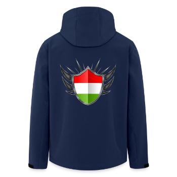 Hungary flag coat of arms silver 013 - Men’s Recycled Softshell Jacket by Stanley/Stella - navy - Back - AI Model Male 185 light (185cm)