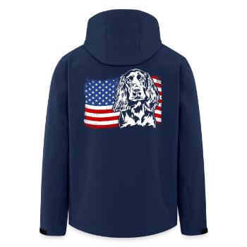 Boykin Spaniel US America Flag Dogs Wilsigns - Men’s Recycled Softshell Jacket by Stanley/Stella - navy - Back - AI Model Male 185 light (185cm)