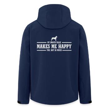 SMOOTH COLLIE makes me happy - Men’s Recycled Softshell Jacket by Stanley/Stella - navy - Back - AI Model Male 185 light (185cm)