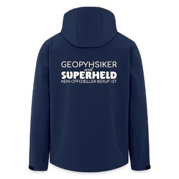 Geophysiker Superheld Geophysik - Recycelte Männer Softshell-Jacke von Stanley/Stella - Navy - Hinten - AI Model Male 185 light (185cm)