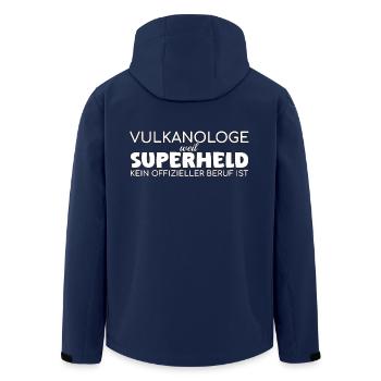 Vulkanologe Superheld Vulkanologie - Recycelte Männer Softshell-Jacke von Stanley/Stella - Navy - Hinten - AI Model Male 185 light (185cm)