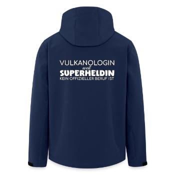 Vulkanologin Superheldin Vulkanologie - Recycelte Männer Softshell-Jacke von Stanley/Stella - Navy - Hinten - AI Model Male 185 light (185cm)