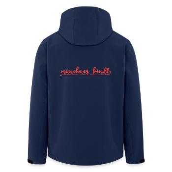 Munich Childl Logo || Red without heart - Men’s Recycled Softshell Jacket by Stanley/Stella - navy - Back - AI Model Male 185 light (185cm)