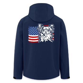 Chihuahua US America Flag Dogs Dog Wilsigns - Men’s Recycled Softshell Jacket by Stanley/Stella - navy - Back - AI Model Male 185 light (185cm)