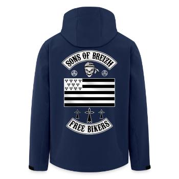 breizh bikers - Veste softshell homme en polyester recyclé Stanley/Stella - marine - Dos - AI Model Male 185 light (185cm)