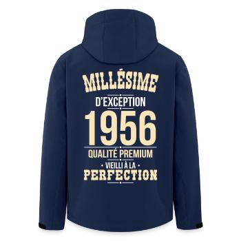 1956 – Außergewöhnlicher Jahrgang – Premiumqualität - Recycelte Männer Softshell-Jacke von Stanley/Stella - Navy - Hinten - AI Model Male 185 light (185cm)