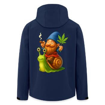Cooler Zwerg kiffend auf Schnecke - Cannabis -Weed - Recycelte Männer Softshell-Jacke von Stanley/Stella - Navy - Hinten - AI Model Male 185 light (185cm)