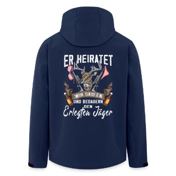 Jäger Bräutigam Jagd Junggesellenabschied JGA - Recycelte Männer Softshell-Jacke von Stanley/Stella - Navy - Hinten - AI Model Male 185 light (185cm)