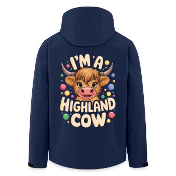 Highland Cow Costume Cow Carnival Highland Cattle - Men’s Recycled Softshell Jacket by Stanley/Stella - navy - Back - AI Model Male 185 light (185cm)