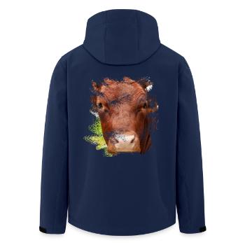 Das Pinzgauer Rind Vieh - Recycelte Männer Softshell-Jacke von Stanley/Stella - Navy - Hinten - AI Model Male 185 light (185cm)
