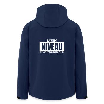 Level is adaptable Dirty Black humor - Men’s Recycled Softshell Jacket by Stanley/Stella - navy - Back - AI Model Male 185 light (185cm)