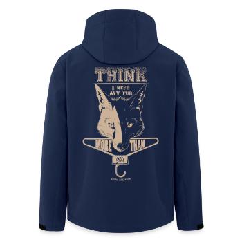 Je dois ma fourrure plus que vous - Veste softshell homme en polyester recyclé Stanley/Stella - marine - Dos - AI Model Male 185 light (185cm)