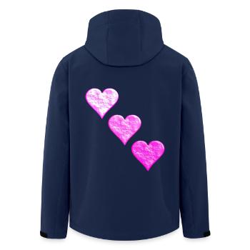 3 Herzen - Recycelte Männer Softshell-Jacke von Stanley/Stella - Navy - Hinten - AI Model Male 185 light (185cm)