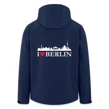 I love Berlin - Recycelte Männer Softshell-Jacke von Stanley/Stella - Navy - Hinten - AI Model Male 185 light (185cm)