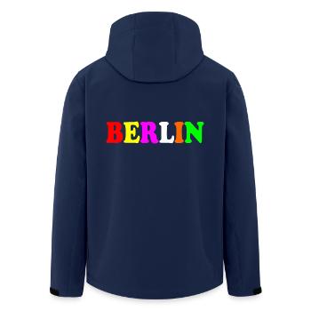 Berlin - Men’s Recycled Softshell Jacket by Stanley/Stella - navy - Back - AI Model Male 185 light (185cm)