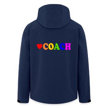 Coach - Men’s Recycled Softshell Jacket by Stanley/Stella - navy - Back - AI Model Male 185 light (185cm)
