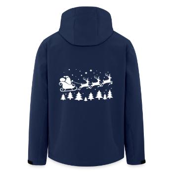 Santa Claus Sleigh Reindeer Santa Silhouette - Men’s Recycled Softshell Jacket by Stanley/Stella - navy - Back - AI Model Male 185 light (185cm)