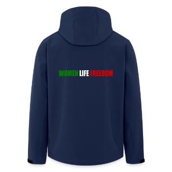 Women life freedom - Men’s Recycled Softshell Jacket by Stanley/Stella - navy - Back - AI Model Male 185 light (185cm)