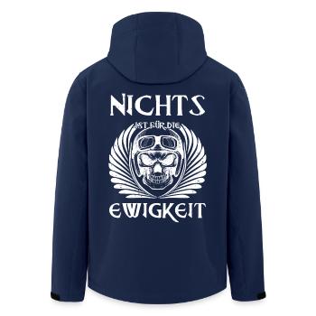 Nichts ist für die Ewigkeit - Recycelte Männer Softshell-Jacke von Stanley/Stella - Navy - Hinten - AI Model Male 185 light (185cm)