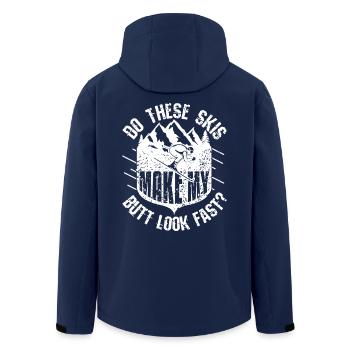 Skiing Do These Skis Butt Look Fast - Men’s Recycled Softshell Jacket by Stanley/Stella - navy - Back - AI Model Male 185 light (185cm)