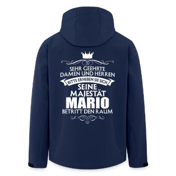 MARIO - Majestät - Recycelte Männer Softshell-Jacke von Stanley/Stella - Navy - Hinten - AI Model Male 185 light (185cm)