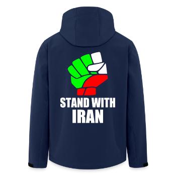 Stand with iran - Men’s Recycled Softshell Jacket by Stanley/Stella - navy - Back - AI Model Male 185 light (185cm)