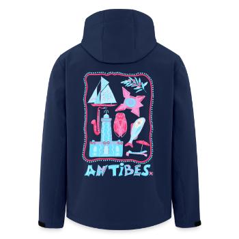 Symboles Antibes - Veste softshell homme en polyester recyclé Stanley/Stella - marine - Dos - AI Model Male 185 light (185cm)