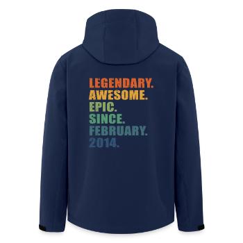 9th Birthday, February 2014, 9 Year Anniversary - Men’s Recycled Softshell Jacket by Stanley/Stella - navy - Back - AI Model Male 185 light (185cm)