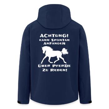 Pferde Reiterin Lustiger Spruch - Recycelte Männer Softshell-Jacke von Stanley/Stella - Navy - Hinten - AI Model Male 185 light (185cm)