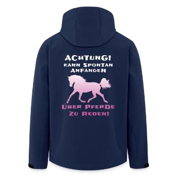 Pferde Reiterin Lustiger Spruch - Recycelte Männer Softshell-Jacke von Stanley/Stella - Navy - Hinten - AI Model Male 185 light (185cm)