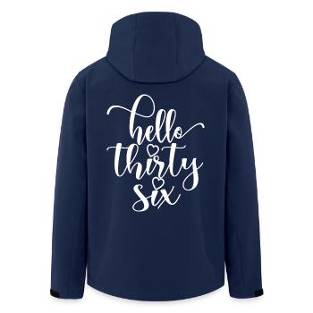 Hello Thirty Six Cute 36 Years Old Birthday - Men’s Recycled Softshell Jacket by Stanley/Stella - navy - Back - AI Model Male 185 light (185cm)