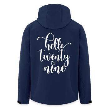 Hello Twenty Nine Cute 29 Years Old Birthday - Men’s Recycled Softshell Jacket by Stanley/Stella - navy - Back - AI Model Male 185 light (185cm)