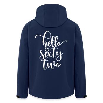 Hello Sixty Two Cute 62 Years Old Birthday - Men’s Recycled Softshell Jacket by Stanley/Stella - navy - Back - AI Model Male 185 light (185cm)
