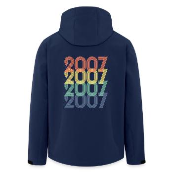 Cool Retro 2007, 16 Jahre alt, 16. Geburtstag Teens - Recycelte Männer Softshell-Jacke von Stanley/Stella - Navy - Hinten - AI Model Male 185 light (185cm)