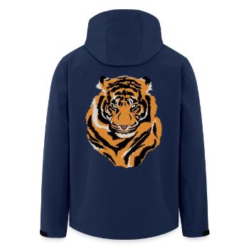 Tiger Gesicht Wild Life Kreatur Tier Tiger Lover - Recycelte Männer Softshell-Jacke von Stanley/Stella - Navy - Hinten - AI Model Male 185 light (185cm)