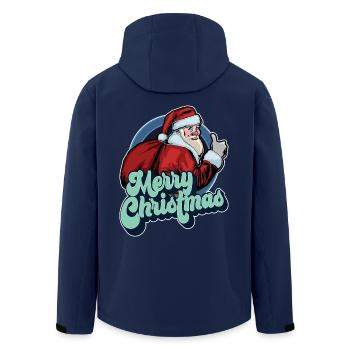 Frohe Weihnachten Weihnachtsmann Daumen hoch Weihnachtsgeschenk - Recycelte Männer Softshell-Jacke von Stanley/Stella - Navy - Hinten - AI Model Male 185 light (185cm)