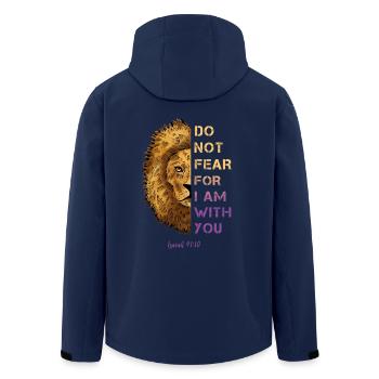 Relevant quote Leo - Men’s Recycled Softshell Jacket by Stanley/Stella - navy - Back - AI Model Male 185 light (185cm)