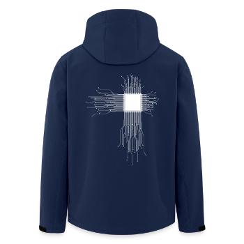 CPU Processor - Men’s Recycled Softshell Jacket by Stanley/Stella - navy - Back - AI Model Male 185 light (185cm)