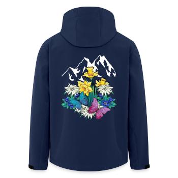 Österreich Tirol Frühling Natur Naturliebhaber Alm - Recycelte Männer Softshell-Jacke von Stanley/Stella - Navy - Hinten - AI Model Male 185 light (185cm)