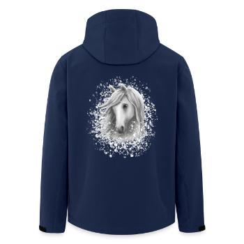 Horse's head in the snow - Men’s Recycled Softshell Jacket by Stanley/Stella - navy - Back - AI Model Male 185 light (185cm)