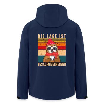 Die Lage Ist Besäufniserregend Faultier Punsch - Recycelte Männer Softshell-Jacke von Stanley/Stella - Navy - Hinten - AI Model Male 185 light (185cm)