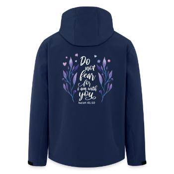 Religious Quote Christian - Men’s Recycled Softshell Jacket by Stanley/Stella - navy - Back - AI Model Male 185 light (185cm)