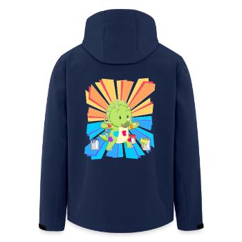 Birthday Gift Children Kindergarten Paint Colorful - Men’s Recycled Softshell Jacket by Stanley/Stella - navy - Back - AI Model Male 185 light (185cm)