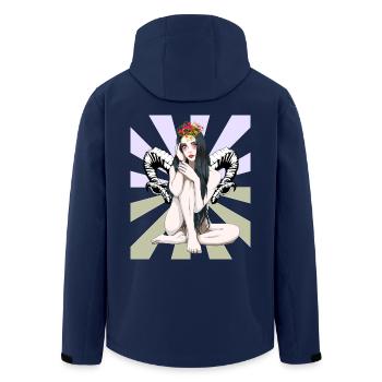 Mystical Fantasy Girl Horns Occult Spiritual - Men’s Recycled Softshell Jacket by Stanley/Stella - navy - Back - AI Model Male 185 light (185cm)