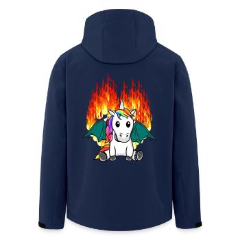 Fiery Dragon Unicorn Fantasy Children's Fable - Men’s Recycled Softshell Jacket by Stanley/Stella - navy - Back - AI Model Male 185 light (185cm)