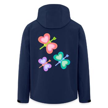 Spring Colorful Insect Butterflies Child Baby 80s - Men’s Recycled Softshell Jacket by Stanley/Stella - navy - Back - AI Model Male 185 light (185cm)